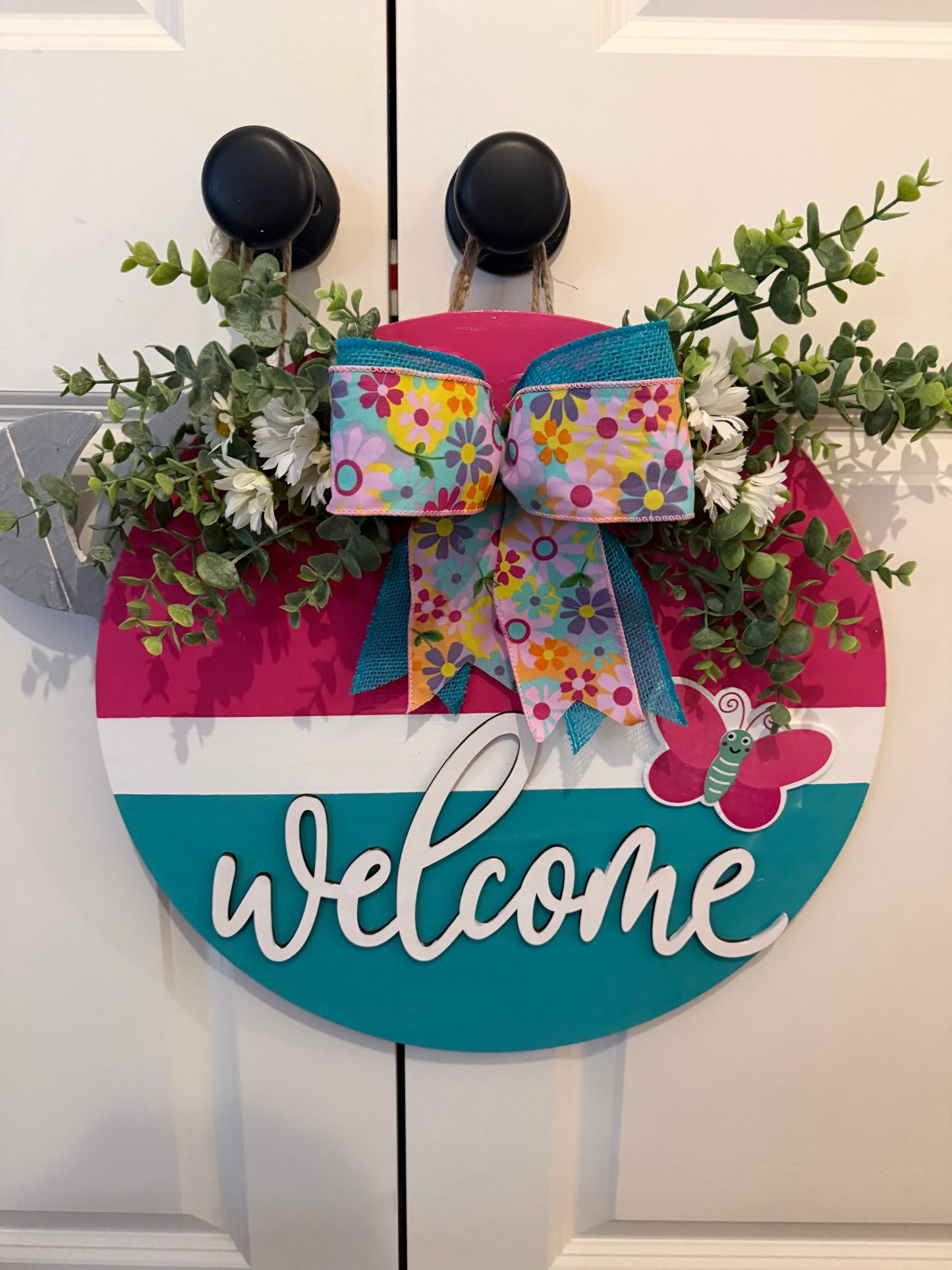 Teal and Pink Welcome