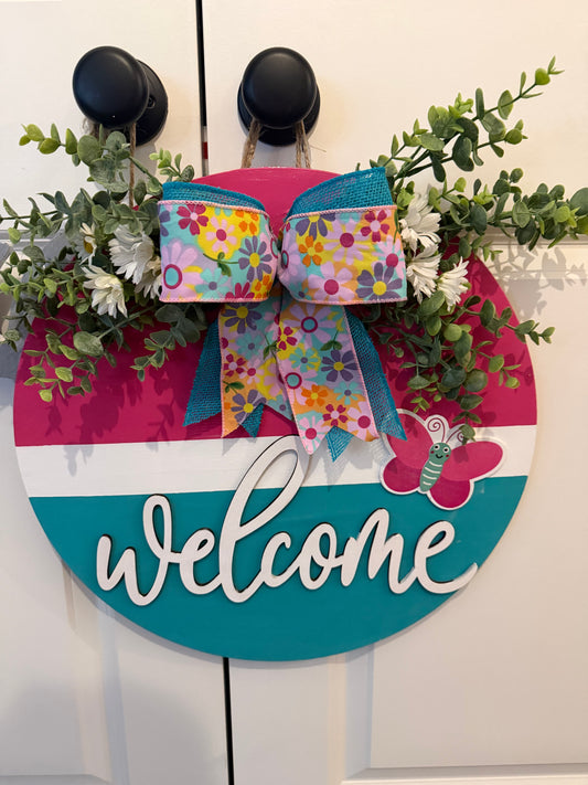 Teal and Pink Welcome